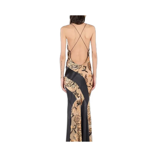 Roberto Cavalli Rose-Motif Slip Dress