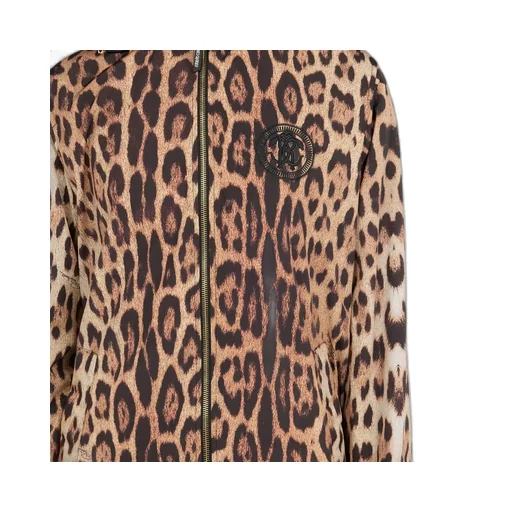 Roberto Cavalli Hooded Leopard Print Jacket