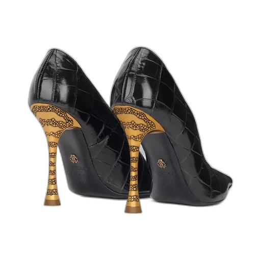 Roberto Cavalli Croc-Effect High Heel Pumps