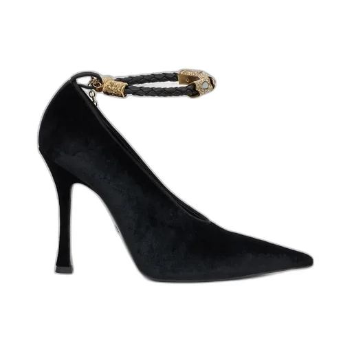Roberto Cavalli Velvet Jewel-Anklet Pumps