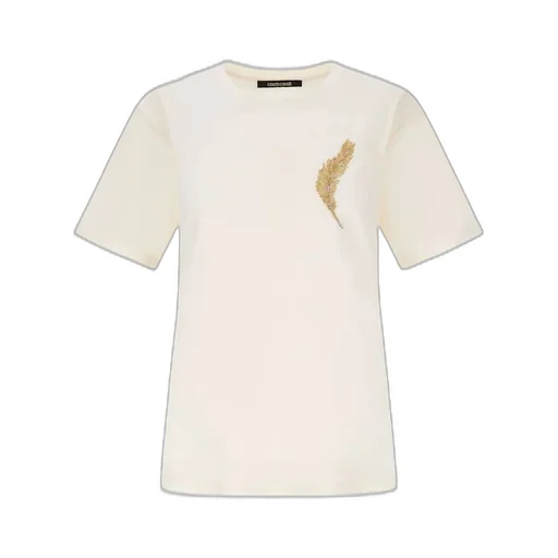 Roberto Cavalli Feather Embroidered T-Shirt
