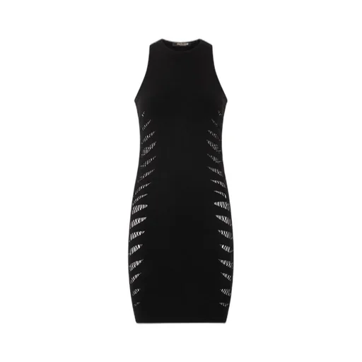 Roberto Cavalli Perforated Zebra Pattern Dress