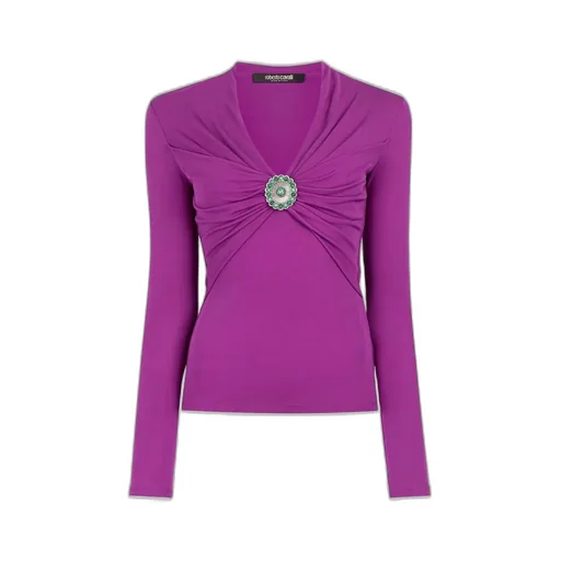 Roberto Cavalli Embellished Ruched Top