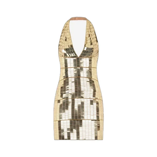 Roberto Cavalli Sequinned Halterneck Mini Dress