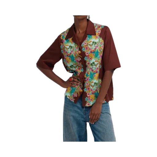 Roberto Cavalli Hawaii Print Short Sleeve Shirt