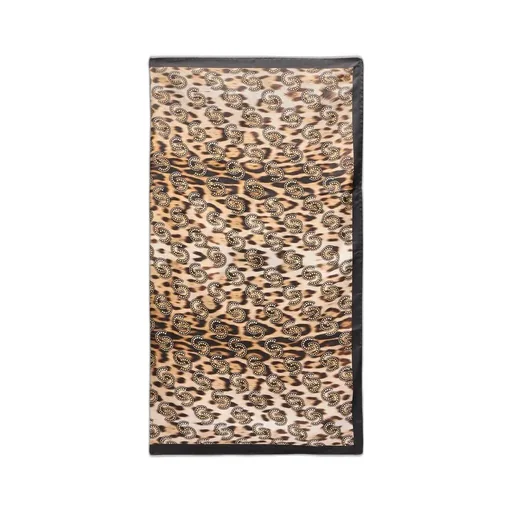 Roberto Cavalli Rhinestone Jaguar Print Scarf