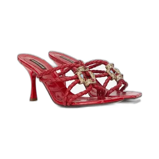 Roberto Cavalli Jewel-Embellished Braided Sandals