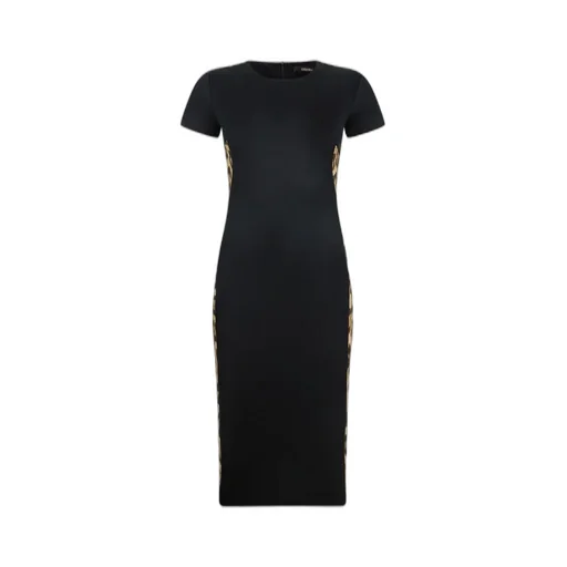 Roberto Cavalli Leopard Panel Midi Dress