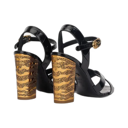 Roberto Cavalli Embossed Strap Sandals