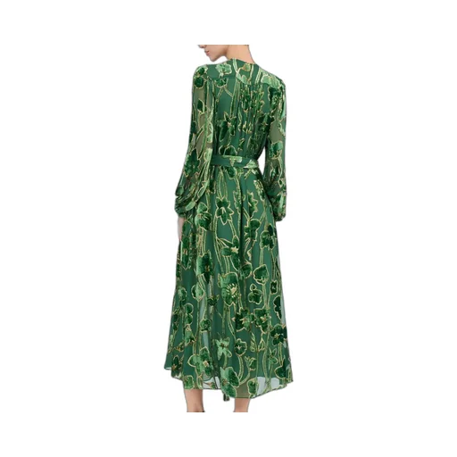 Roberto Cavalli Floral Velvet Devore Midi Dress