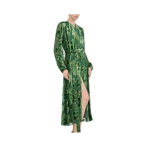 Roberto Cavalli Floral Velvet Devore Midi Dress
