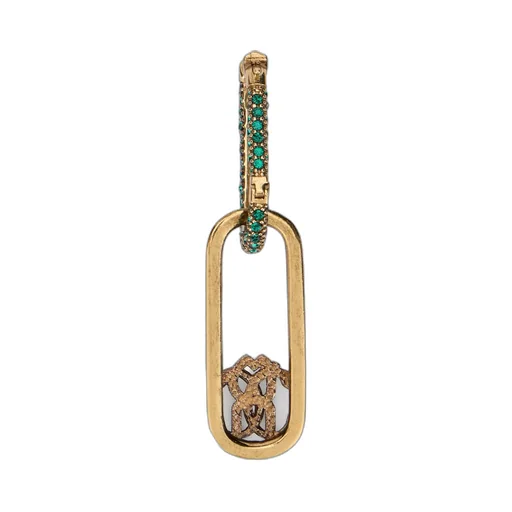 Roberto Cavalli Snake Monogram Link Earrings