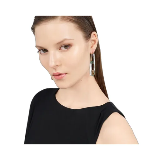 Roberto Cavalli Snake Monogram Link Earrings