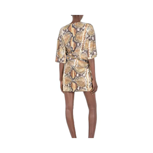 Roberto Cavalli Draped Animalier Top