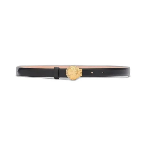 Roberto Cavalli Shell Buckle Leather Belt