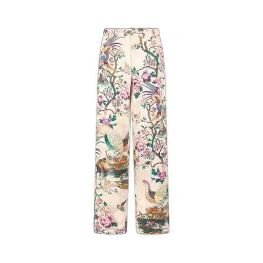 Roberto Cavalli Oriental Bird Print Jeans
