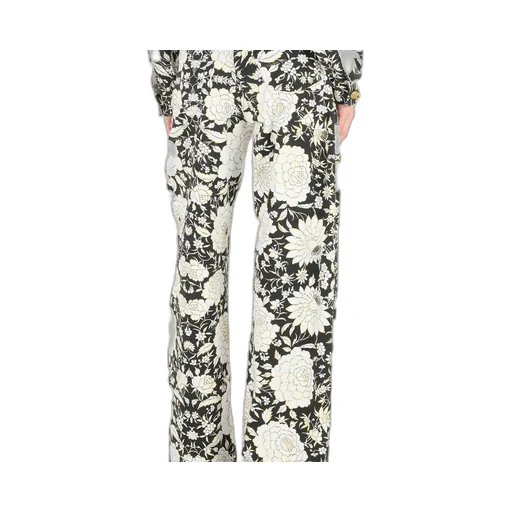 Roberto Cavalli Floral Print Denim Pants