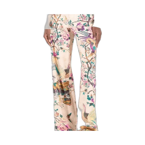 Roberto Cavalli Oriental Bird Print Jeans