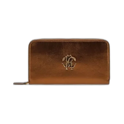 Roberto Cavalli Mirror Snake Zip-Around Wallet