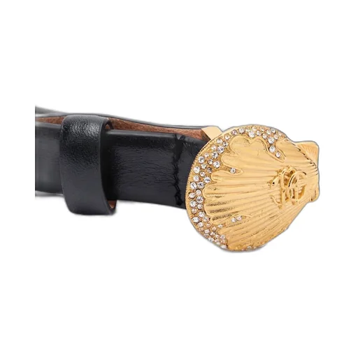 Roberto Cavalli Shell Buckle Leather Belt