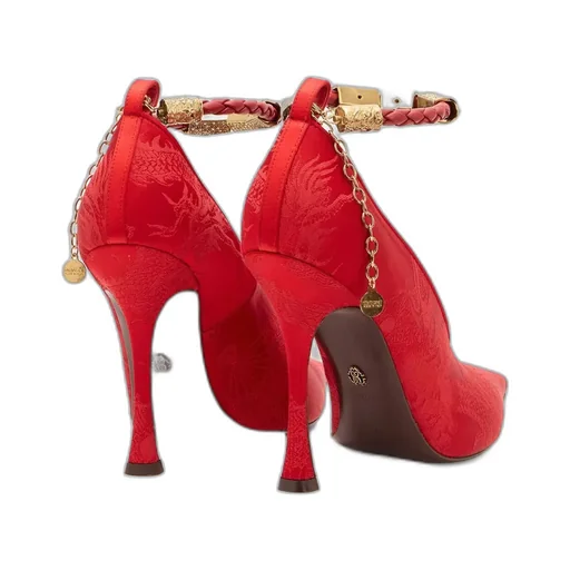 Roberto Cavalli Jacquard Jewel-Strap Pumps