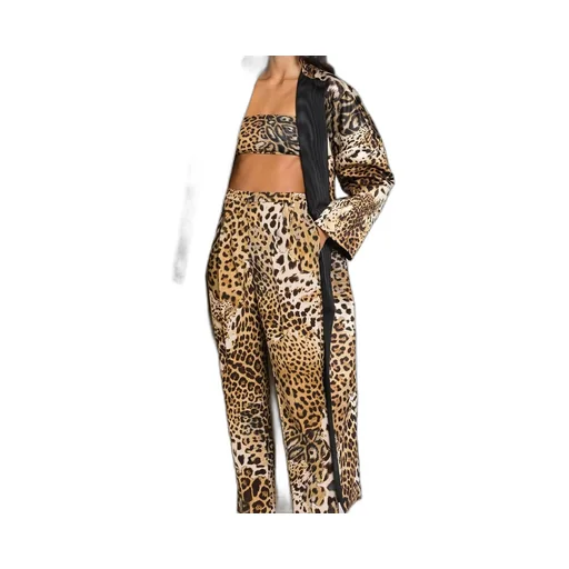 Roberto Cavalli Cropped Leopard Pants