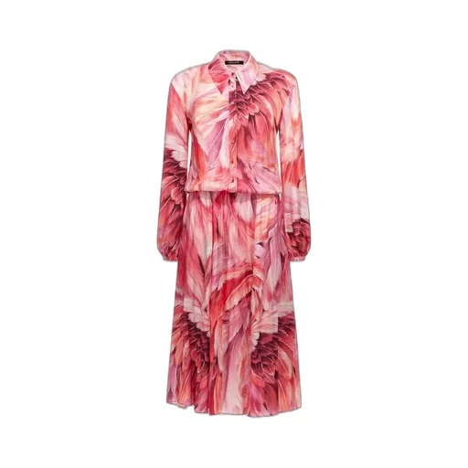 Roberto Cavalli Plumange Print Midi Dress