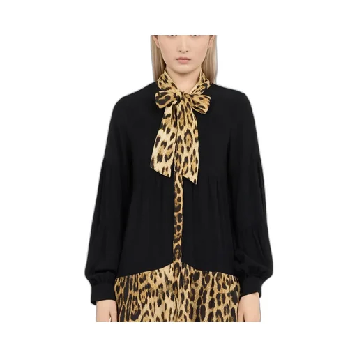 Roberto Cavalli Leopard Print A-Line Dress