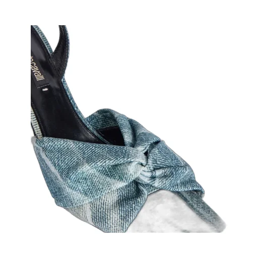Roberto Cavalli Denim-Effect Slingback Sandals