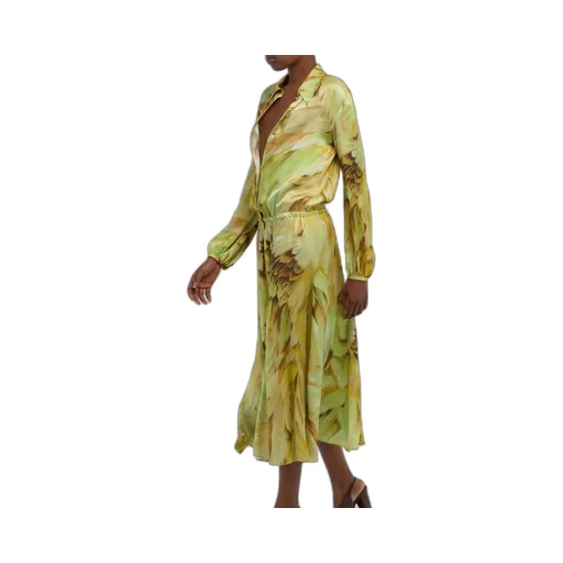 Roberto Cavalli Plumange Print Midi Dress