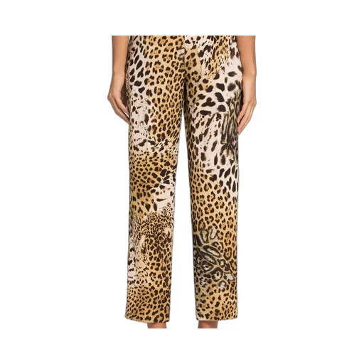 Roberto Cavalli Cropped Leopard Pants