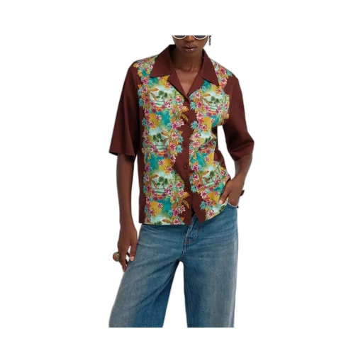 Roberto Cavalli Hawaii Print Short Sleeve Shirt