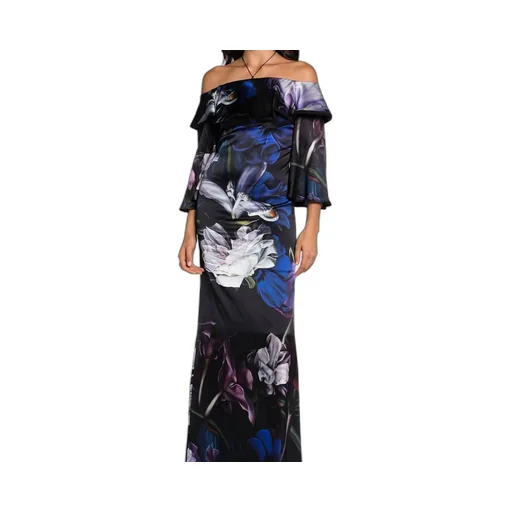 Roberto Cavalli Ruffled Floral Maxi Dress