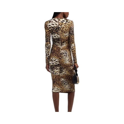 Roberto Cavalli Jaguar Skin Printed Dress