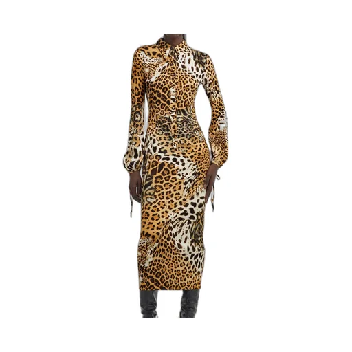 Roberto Cavalli Leopard Printed Midi Dress
