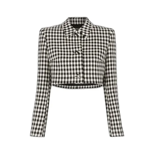 Roberto Cavalli Gingham Cropped Jacket