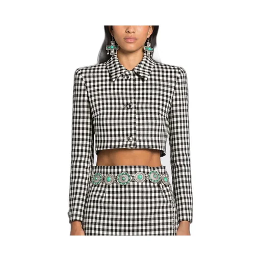 Roberto Cavalli Gingham Cropped Jacket