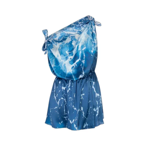 Roberto Cavalli One-Shoulder Stretto Di Messina Dress