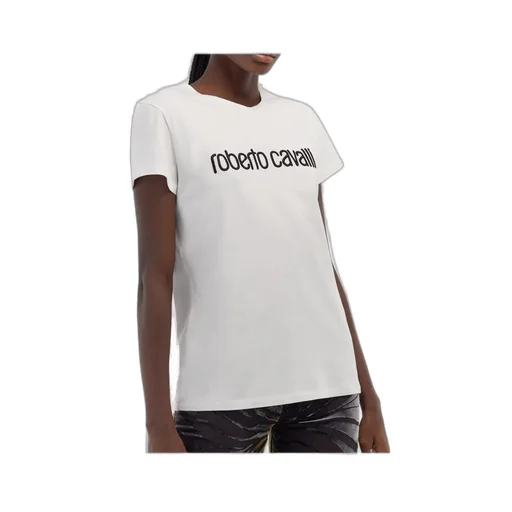 Roberto Cavalli Logo Embroidered Crewneck T-Shirt