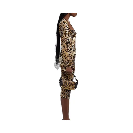 Roberto Cavalli Jaguar Skin Printed Dress