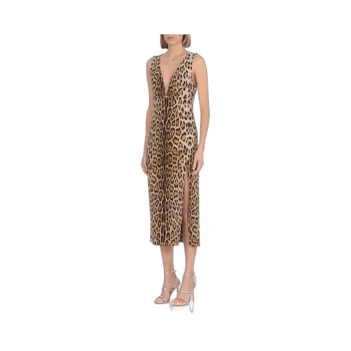Roberto Cavalli Jaguar-Printed Dress
