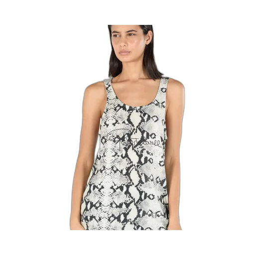 Roberto Cavalli Python Effect Printed Racerback Tank Top