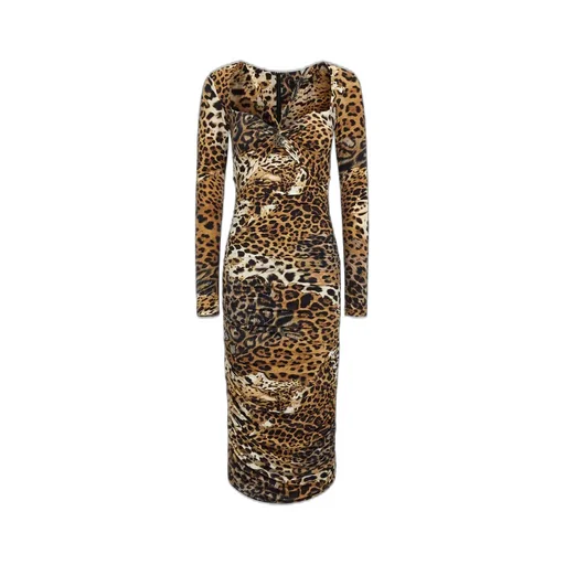 Roberto Cavalli Jaguar Skin Printed Dress