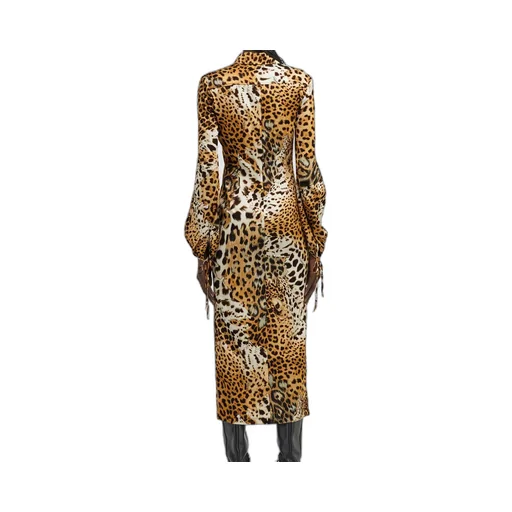 Roberto Cavalli Leopard Printed Midi Dress