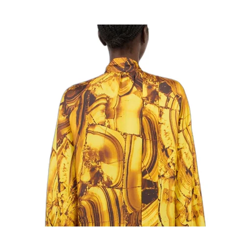 Roberto Cavalli Tigereye Print Silk Shirt