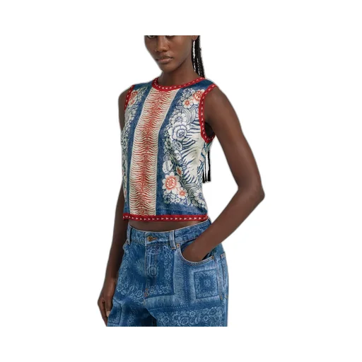 Roberto Cavalli Bandana Printed Sleeveless Top