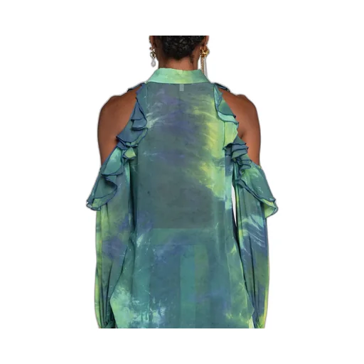 Roberto Cavalli Cut-Out Tie Dye Shirt