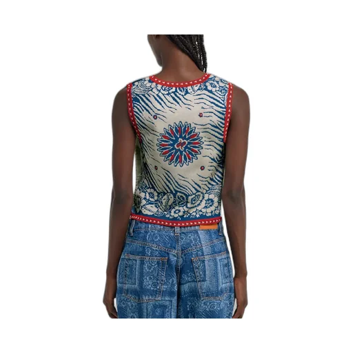 Roberto Cavalli Bandana Printed Sleeveless Top
