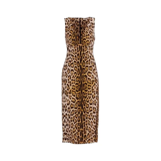 Roberto Cavalli Jaguar-Printed Dress