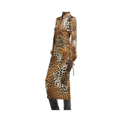 Roberto Cavalli Leopard Printed Midi Dress